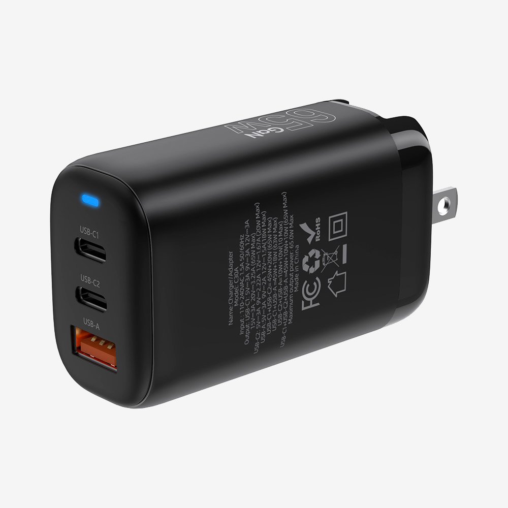 C30A GaN 65W 3-Port Wall Charger